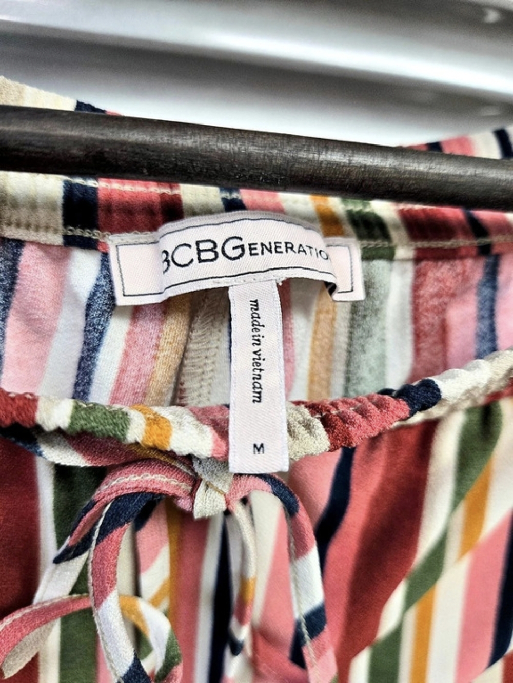 BCBGeneration Striped Tunic in Red & White Medium